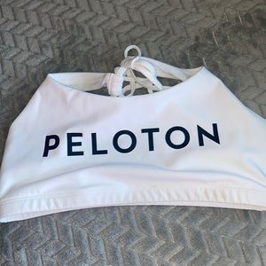 Onzie collaboration with peloton white sports bra